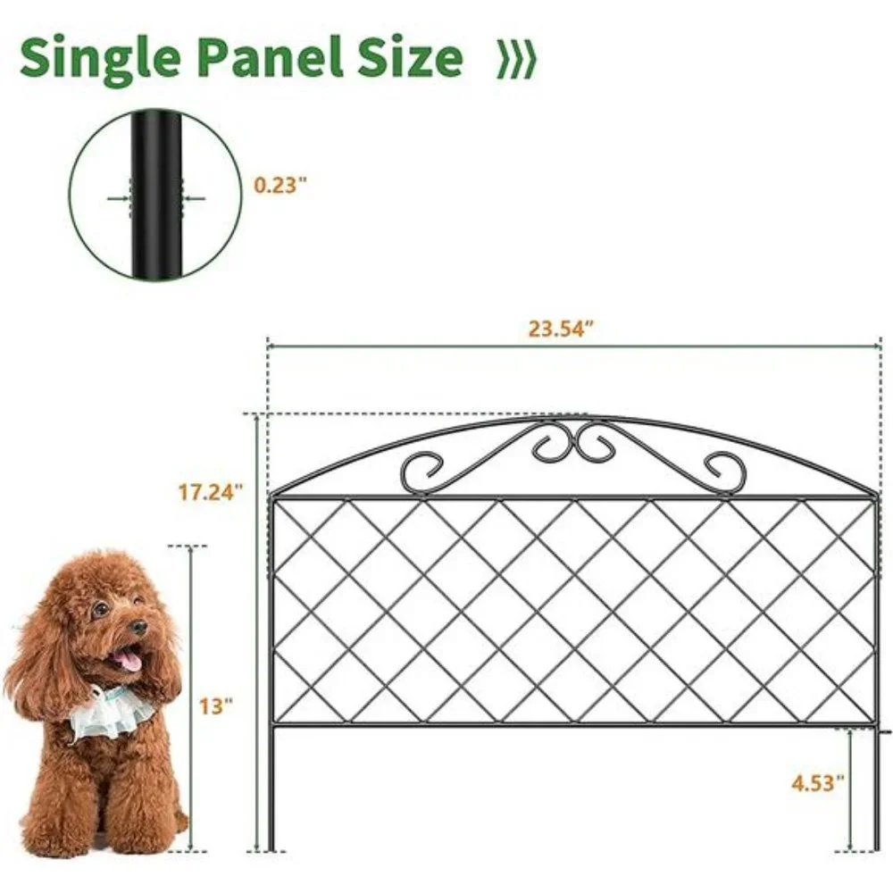 Decorative Garden Fence 17 in (H) x 10 ft (L) No Dig Fencing Border